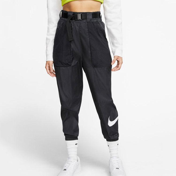 Nike Color Block Logo Pocket Sports Long Pants Women Bottoms Black DB3867-010