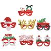 Happy New Year Glasses Frame Photo Props Snowman Xmas Santa Claus Tree Elk Party