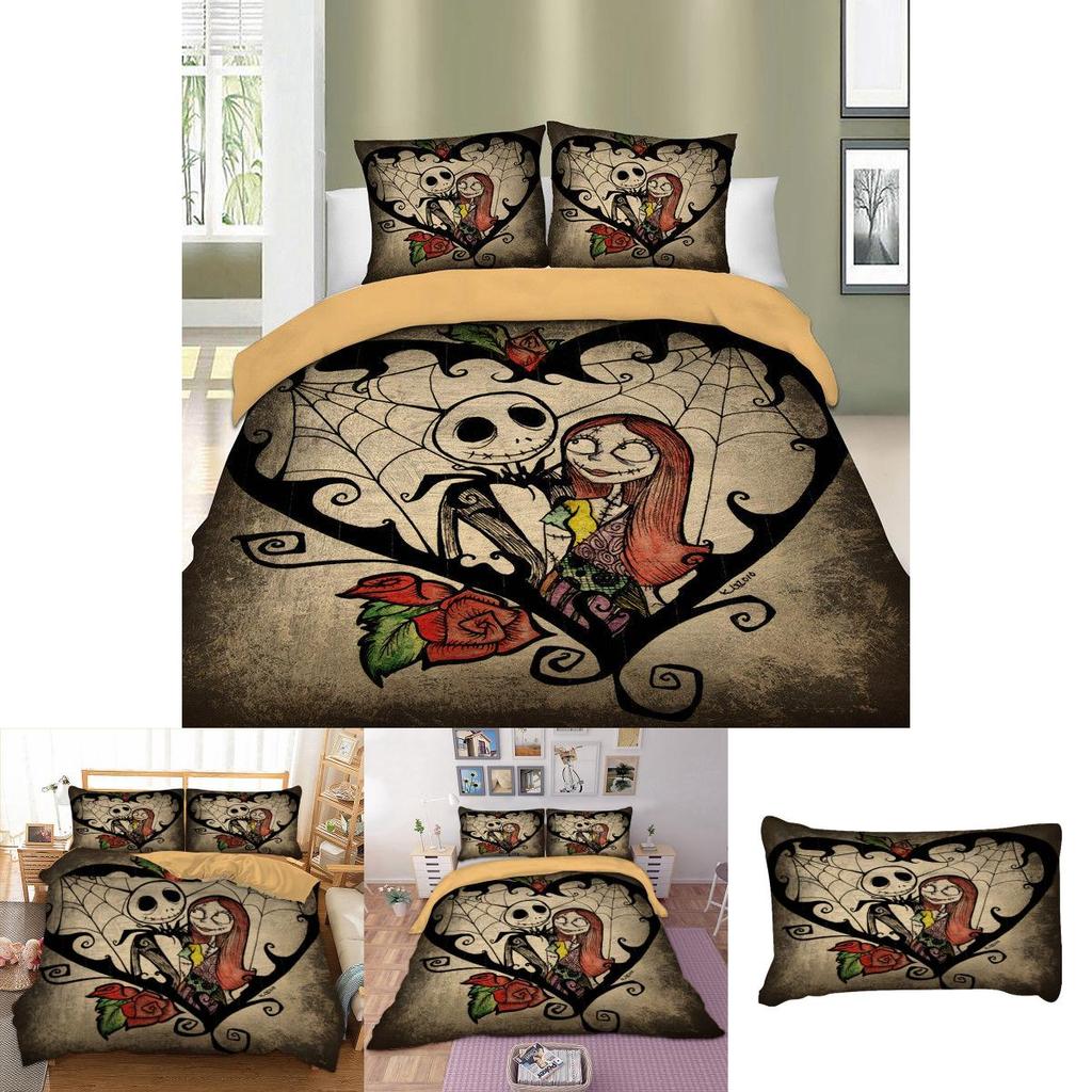 Luxurious Nightmare Before Christmas Duvet Cover With Pillow Cases Quilt Cover Bedding Set For Halloween Enthusiasts