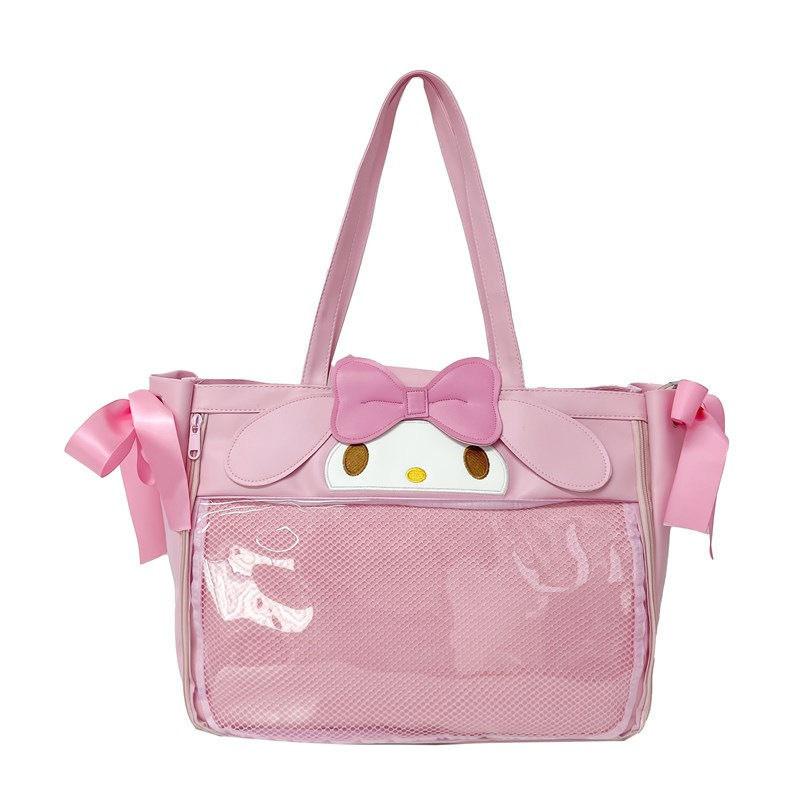 Kuromi Melody Cartoon Pvc Shoulder Bag With Large Capacity For Daily Use
