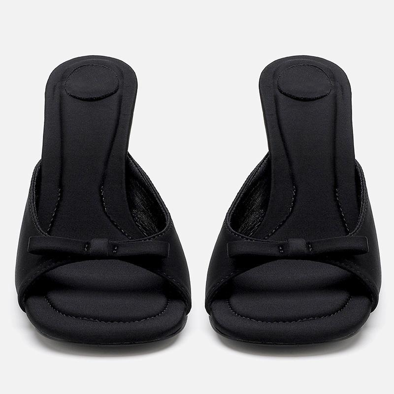 Mode Elegante Spitzschuhe Damen Hausschuhe 2025 Sommer Neu High Heels Modische Schmetterlingsknoten Sandalen Schwarze Stiletto Schuhe Mujer