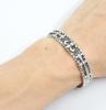 Silver 925 Bangle Bracelet for Men Lily Emblem Double [cmy Select] (11 Cross)
