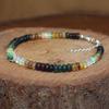 Schwarzes Feueropal Glatte Perlen Charm-Armband, Schwarzer Opal Ovaler Charm Goldarmband, Handgemachtes Armband, Oktober Geburtsstein, Geschenk für Mama