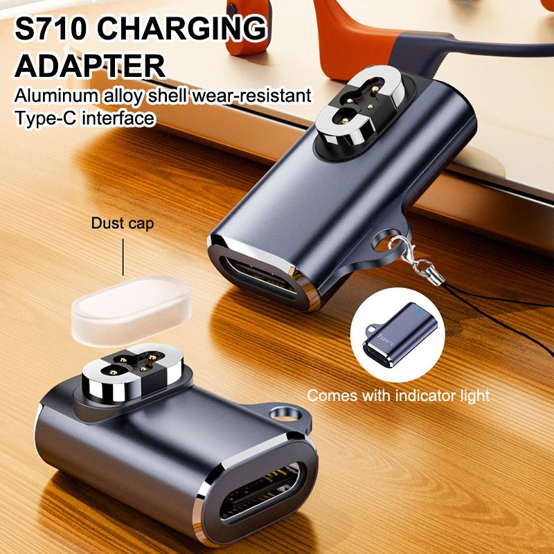 Type C Beinsledningshodetelefoner Lader Magnetisk Ladeadapter For Shokz Openswim Pro S710 Magnetisk Ladeadapter