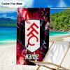 1PC Custom Name Beach Towel Fulham FC Crest Beach Towel, Suitable for Camping, Travel, Beach Accessories, Super Absorbent, Family Gift