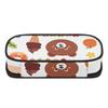 Pen Case Printed Large Capacity 300D Polyester Smooth Zipper with Mesh Pocket Removable Divider and Pen Slots for Daily School Use
