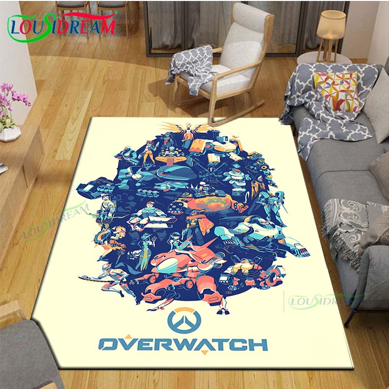 Classic Game Role O-Overwatch Printed  Carpets Living Room Anti-Skid Area Rug Kids Bedroom Mats Game Mat Large Carpet Decor