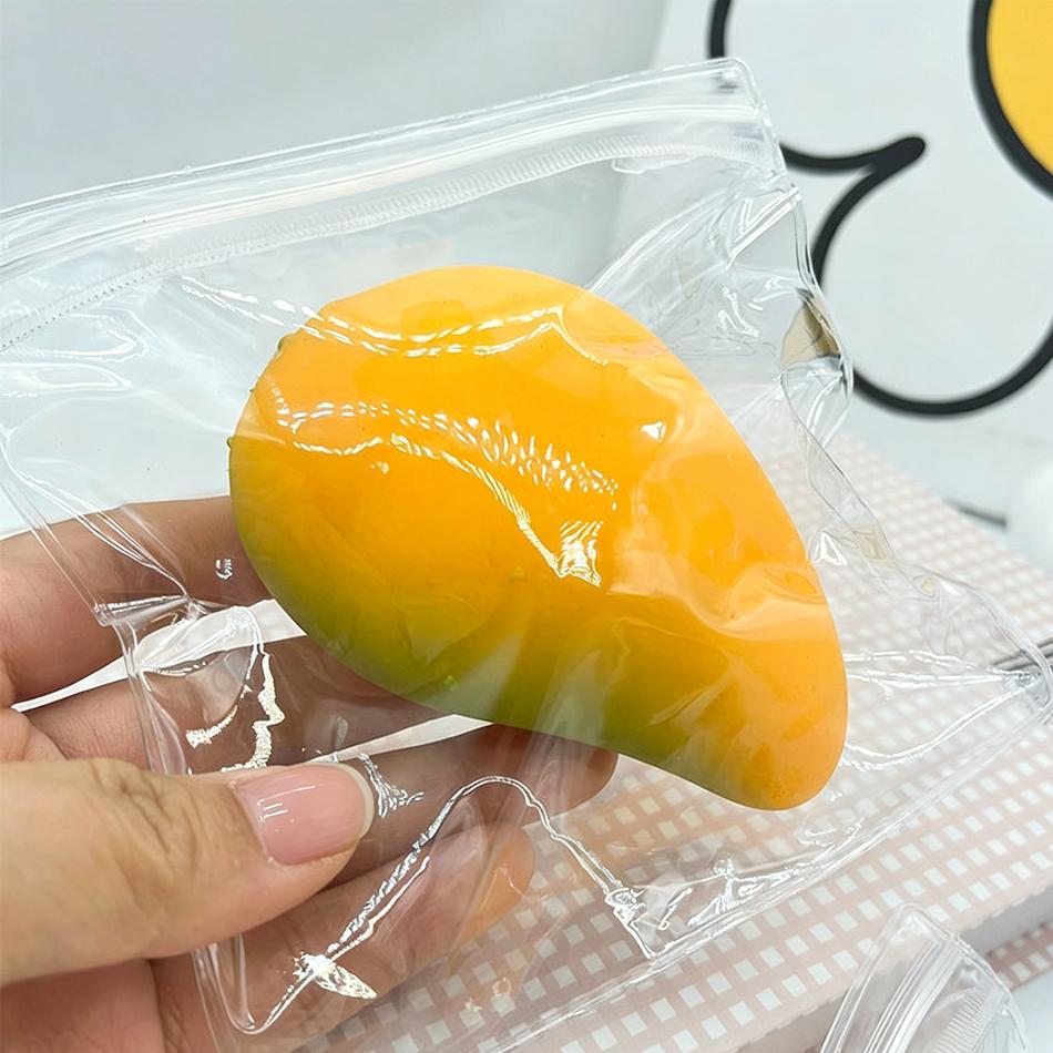 Squishy Mango Stress Balls Squeeze Toy Color-Changing Mango Handmade Squishy Fidget Balls Stress Relief Toy Gift