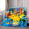 1pc Pokemon, Pikachu Flannel Blanket [Cozy Throw Blanket] For Sofa, Bed, Travel, Camping, Livingroom, Office, Couch, Chair, And Bed