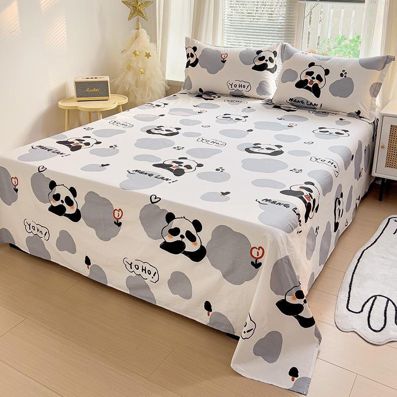 100% Cotton Flat Sheet Pillowcase Floral Style Bed Sheet Set Skin-friendly Bed Linen Adults Kids Flat Bedsheets roupa de cama