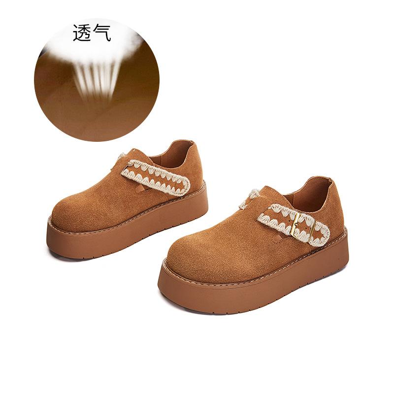 

Кожаные маленькие белые туфли женские 2025 весна новые на толстой подошве модные одинарные туфли универсальные женские туфли ретро повседневная обувь женская 40 верблюд