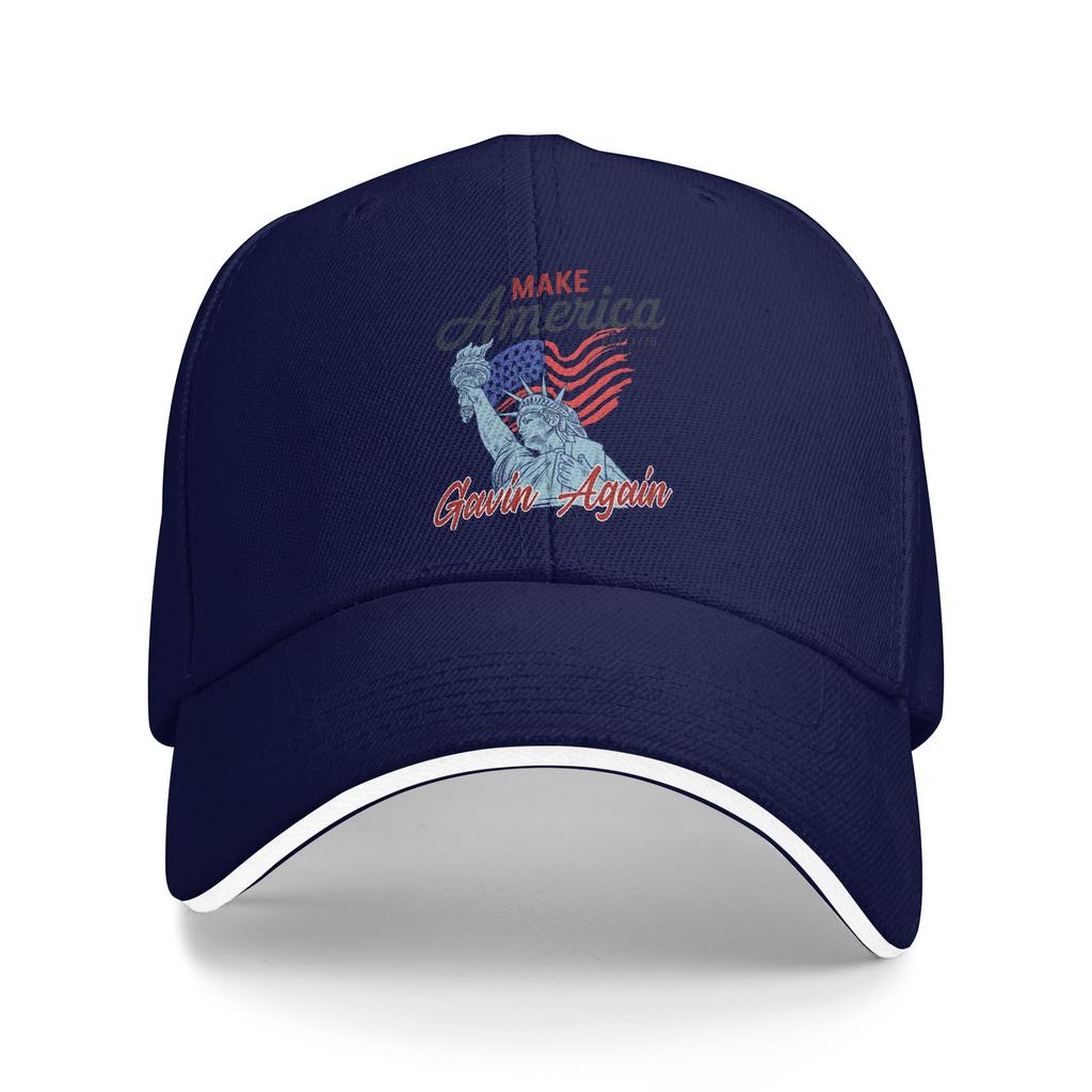 USA Make America Gavin Again Baseball Caps Retro Sandwich Hat for Men Women Adjustable Sun Hat Outdoor