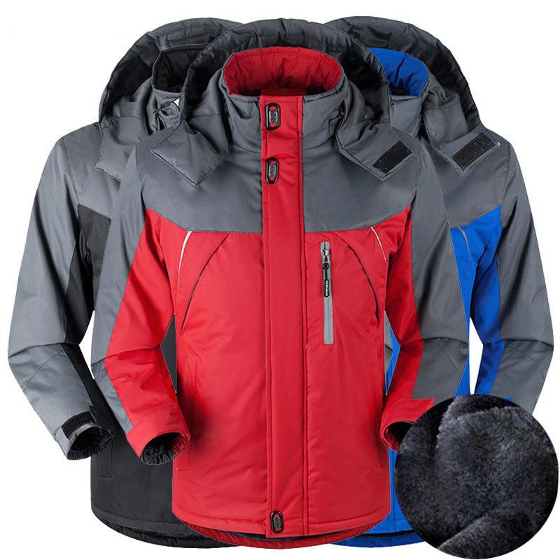 Bunda Pánská Plus Sametově zahuštěná Venkovní Větruodolná Teplá a Chladuvzdorná Oděv Vycpaná Bunda Pánská Bunda Pracovní oděvy velkých velikostí Vycpaná Bunda