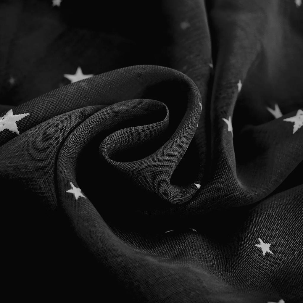 Glow-in-the-dark Finished Glowing Stars Valance Curtains for Living Dining Room Bedroom Finished Curtains Kids