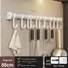 No-Drill Wall-Mounted Kitchen Storage Rack: Multifunctional Holder for Knives, Chopsticks, Pot Lids, and Seasoning Condiments