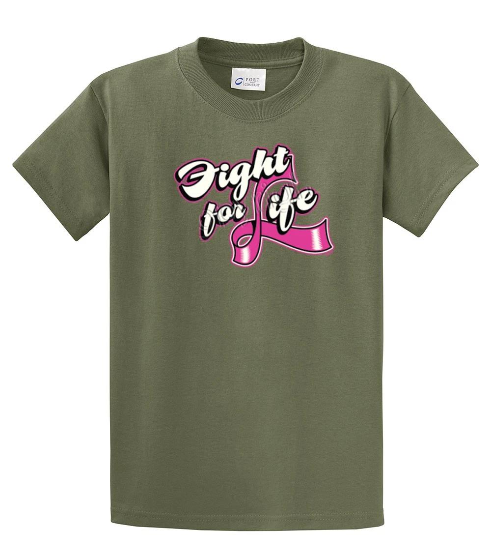Fight for Life Breast Cancer Awareness Adult Tee Shirt military 4XL