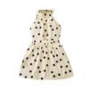 Girls' Fashionable Outfit - Summer Children's Casual Polka Dot Neckless Sleeveless Top and Shorts Set