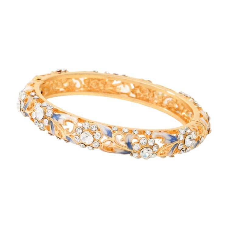 Romance Hollow Out Fish Tail Spring Bracelet Zinc Alloy Hand Chain with Brilliant Rhinestones Accent Assorted Color