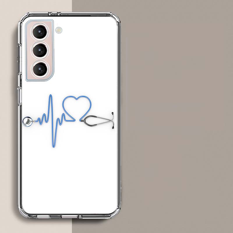 Nurse Medical Stethoscope Phone Case For Samsung S25+ Edge Galaxy S24 FE S23 Ultra Capa Shell S22+ S21 Plus S20 FE Cover Silicon