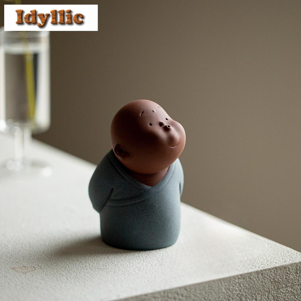 Purple Clay Little Monk Tea Pet Ze Tea Sculpture Tea Figurine Play Toys Tea Statue Ornaments Can Be Raised Supplies Collection