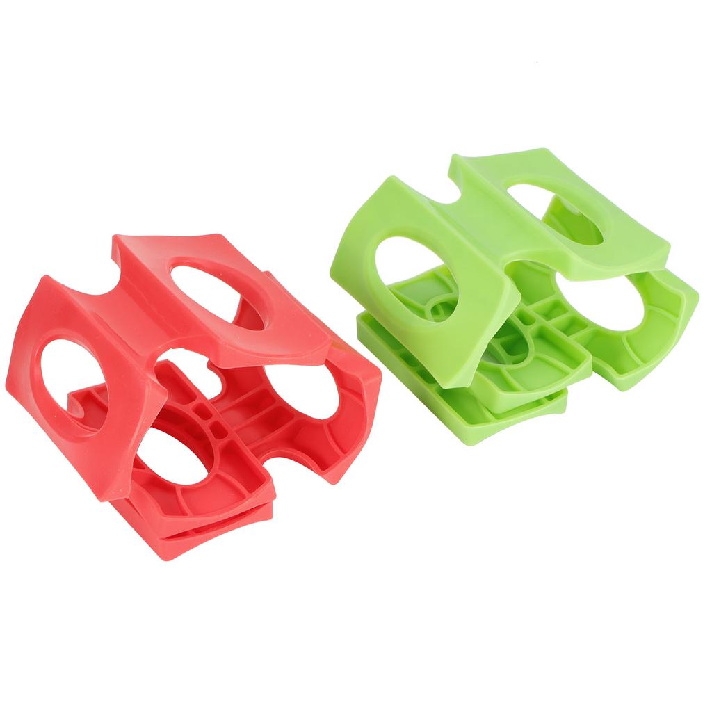 2Pcs Silicone Bottle Stacker for Beer Can Wine Holder Refrigerator Mat Red Green
