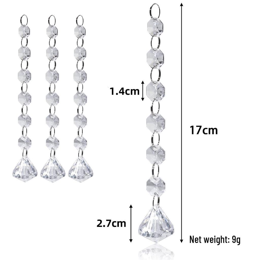 Acrylic Snowflake & Water Drop Beaded Ornaments - Christmas Tree Decoration in 12 Colors
