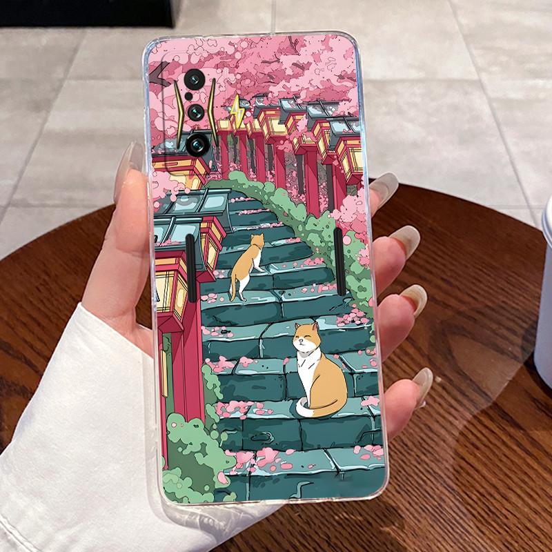 Jelly Casing For Xiaomi Poco F4 GT 5G Capa For POCO F3 GT Fundas Clear Silicone Soft TPU Back Cover Cute Cat Protective Case