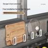 Punch-Free Wall-Mounted Kitchen Storage Rack for Pot Lids and Cutting Boards
