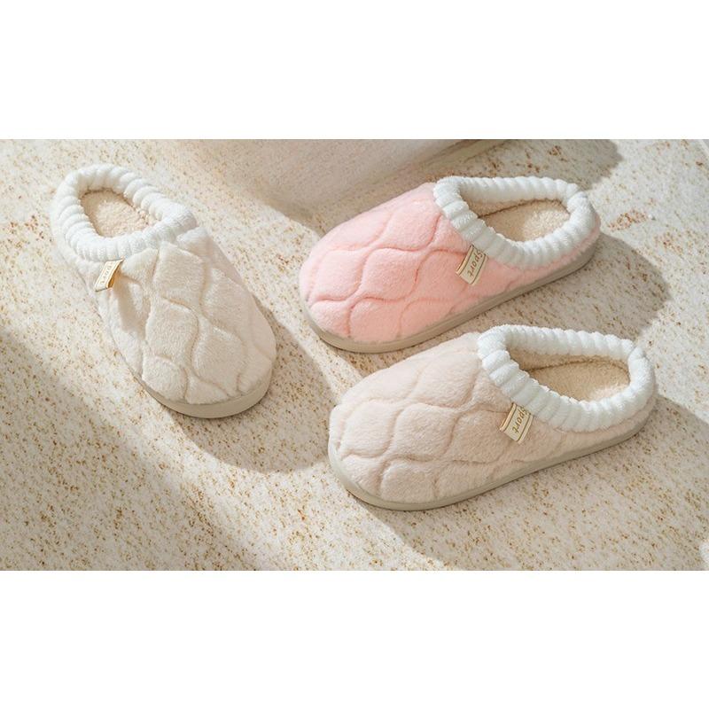 Anti-slip Shoes, Cotton Slippers, Women's Indoor Home Warm Fleece Shoes