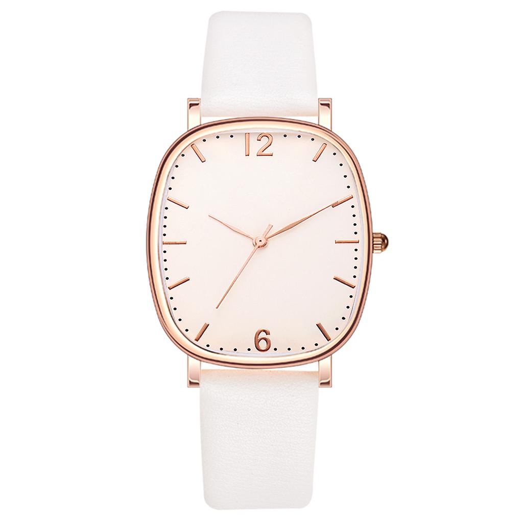 Women'S Fashion Watch Leather Strap Simple Square Strap Quartz Watch Dress Watch Gift For Ladies