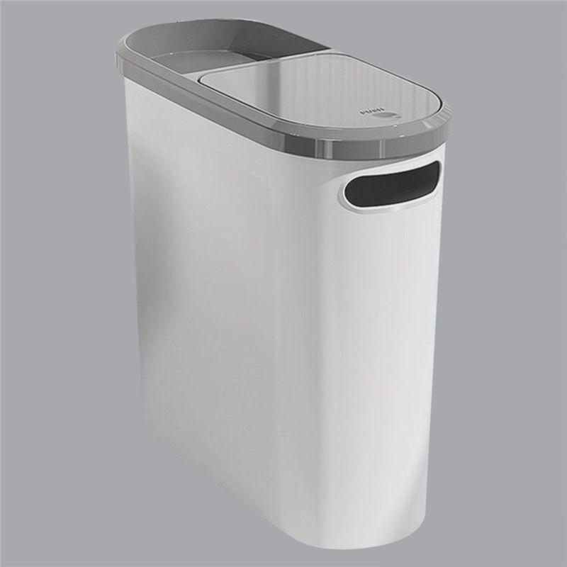 Guter-Schlanker Kunststoff-Mülleimer mit Deckel Platzsparender Behälter für Küche Wohnzimmer, Druckdeckel Große Kapazität Stilvoller Abfallkorb