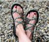 Women's Plus Size Color Block Knot Flat Sandals - 2025 New European & American Beach Toe Loop Style
