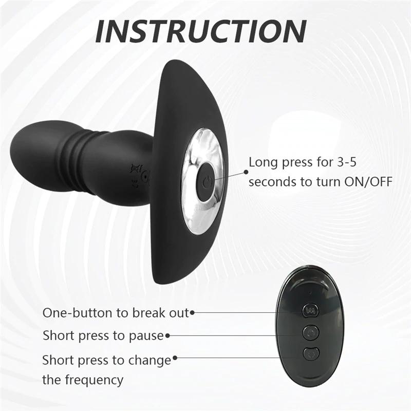 Men Wireless Remote Control Telescopic Anal Plug Prostate Massager Butt Plug Vibrators Prostate Stimulator Sex Toys Adult 18