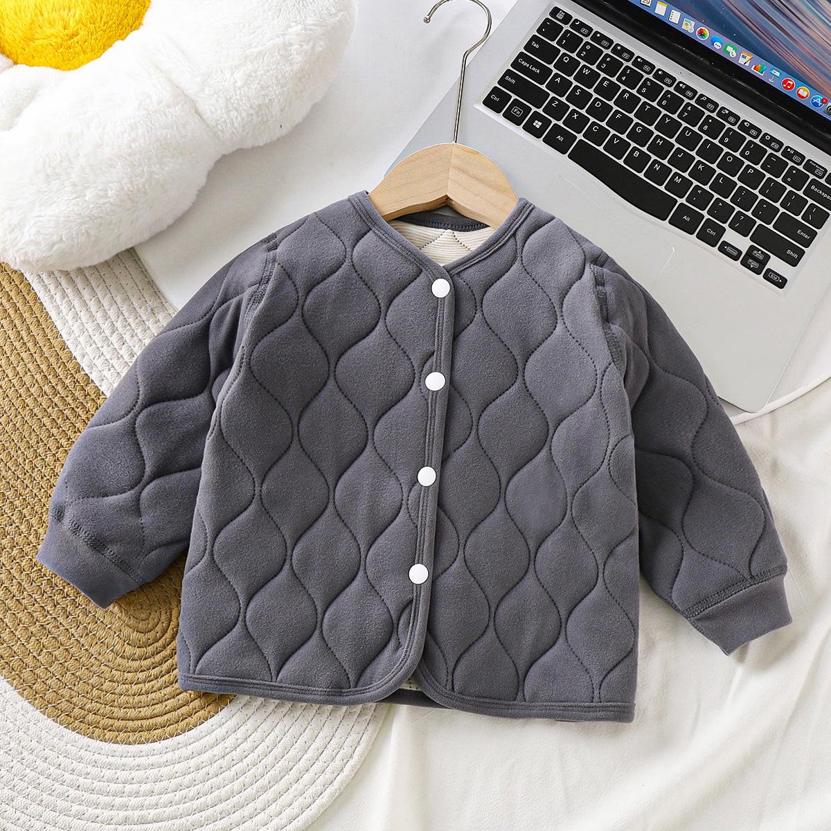 

Детская теплая осенне-зимняя куртка для мальчиков, трехслойная стеганая, утолщенная, для девочек, хлопковая одежда, детская одежда 160 серый