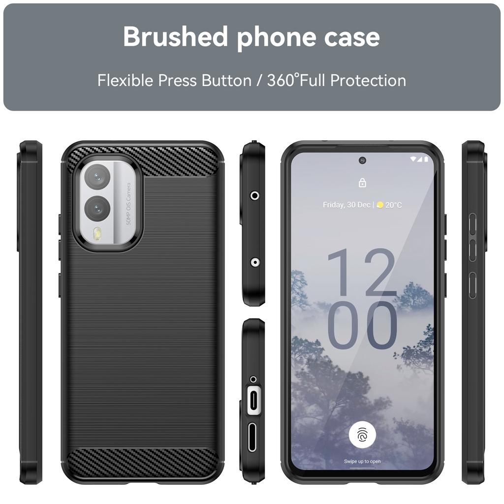 Carbon Fiber Texture TPU Case for Nokia X30 X100 XR20 X10 X20 Shockproof Protective Cover Funda Coque