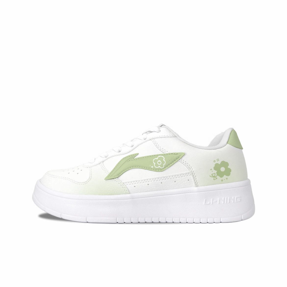 Li Ning Floating Boat Blue Bud Trace, Moon Dawn Synthetic Leather Low top Skateboard Shoes Unisex AGCS420-6(Team2095-) 36