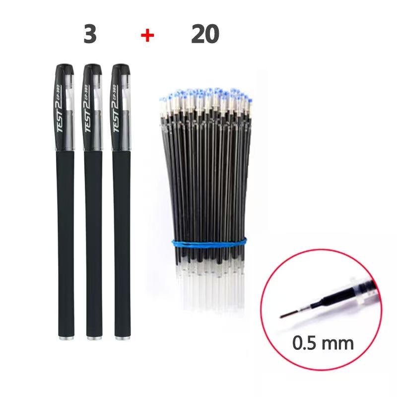 European Standard 0.5mm Black Bullet Tip Neutral Pen Set with Office Refills