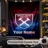 TapestryWest Ham United FC Custom Name Text Personalized Wall Hanging Tapestry Home Wall Decor
