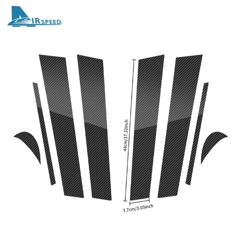 Glossy Black Carbon Fiber Window Door Deal B Pillar Post Cover Sticker For Toyota Camry 2018 2024