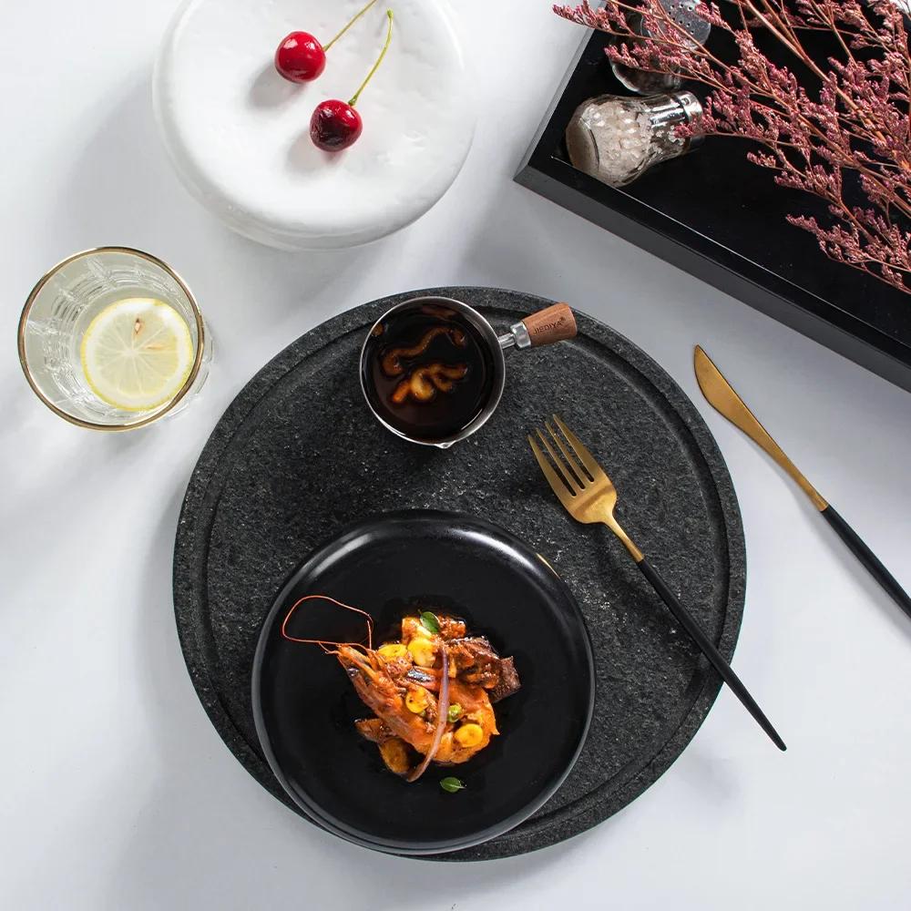 BRKeramik Speiseteller Restaurant Kreativer Kochteller Steakteller Snackteller Dessertteller Sushi Teller HaushaltsgeschirrEY