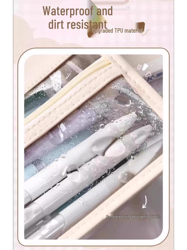 High-Capacity Transparent Pencil Case for Exams, Multipurpose Makeup Bag, Convenient Stationery Organizer