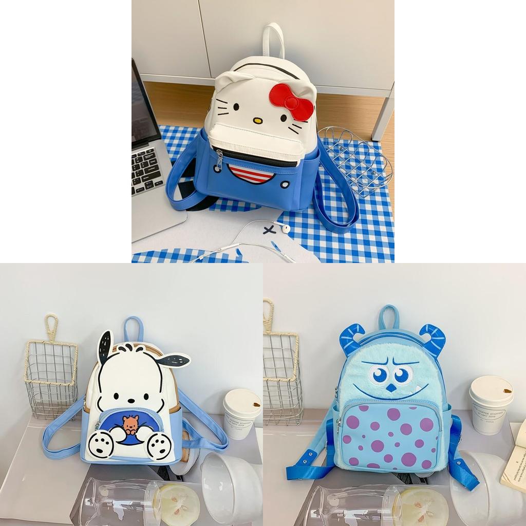 Hello Kitty Girls Mini Backpack With Cartoon Pu Material For Casual Daily Use