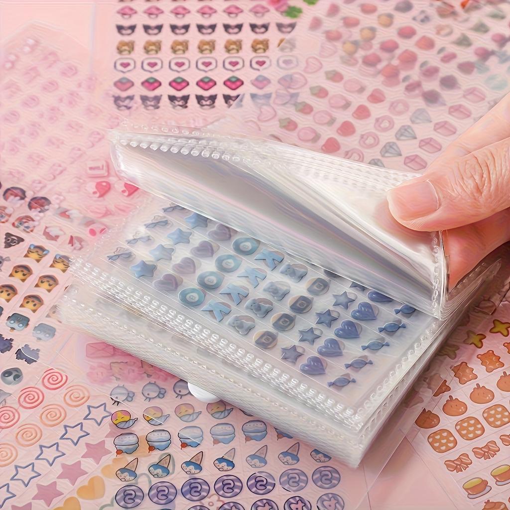 Mini Cute Sticker Set with Storage Book, Assorted Beautiful Patterns, Perfect for DIY Journals and Scrapbooking