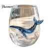 Transparent Octopus Motif Glassware 12oz Water Cup, Embossed Design, Hand Painted Marine Style Unique Gift for Ocean Lovers Drinking Home Bar