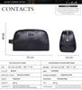 CONTACT'S Genuine Leather Vintage Cosmetic Bag for Men Make Up Bag Travel Bag Male Toilery Bag Wash Bag