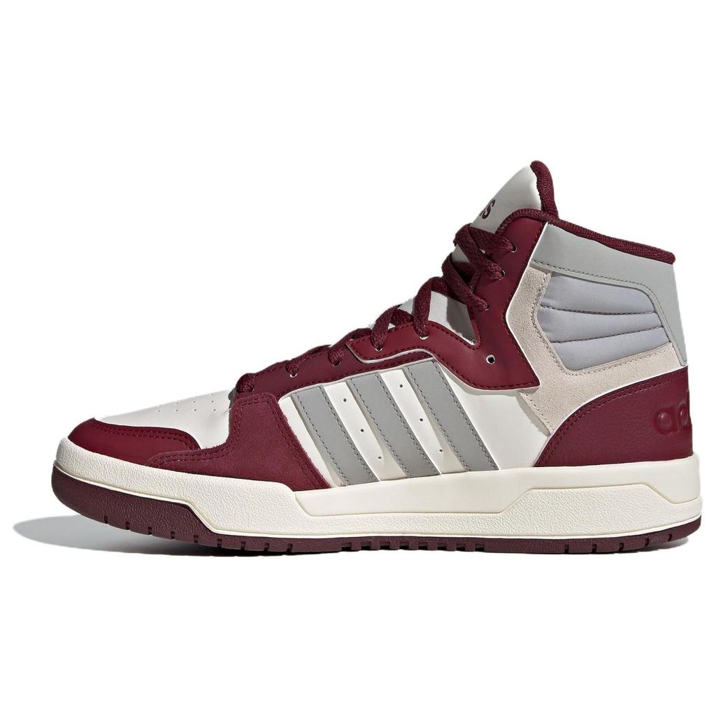 Adidas Neo Entrap Mid Leather Round Toe Lace-Up Durable Mid-Top Skate Shoes Unisex Sneakers White Brown IE3908
