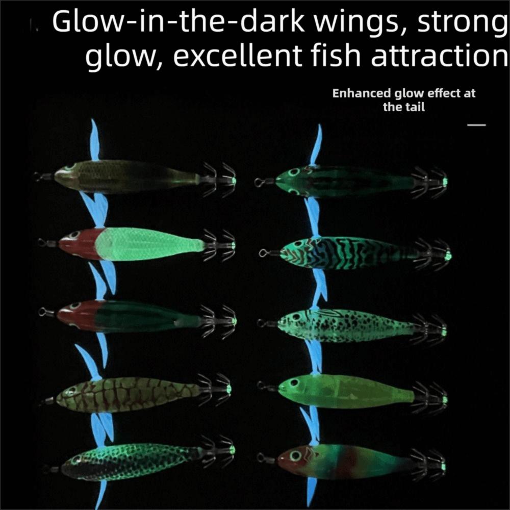 2Pcs Glow-in-the-dark Shrimp Lure Artificial Bait Horizontal Squid Lure  Cuttlefish Baiting