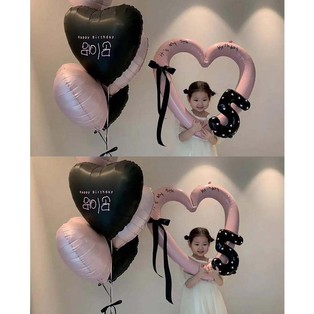 Pink Heart Cutout Balloon Photo Frame for First Birthday & Milestone Celebrations
