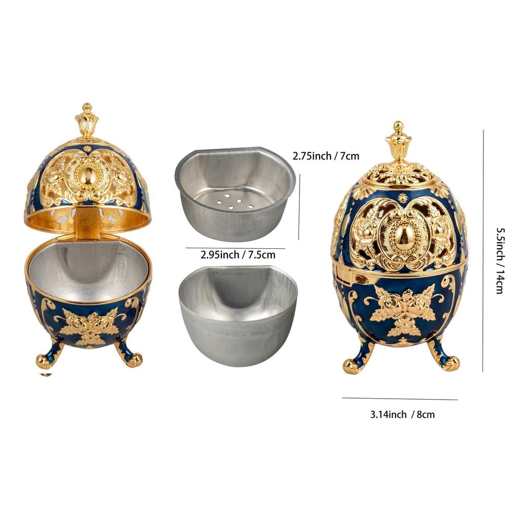 Feyarl Incense Holder Incense Burner Incense Stand Incense Holder Alloy Interior Figurine Dark Blue