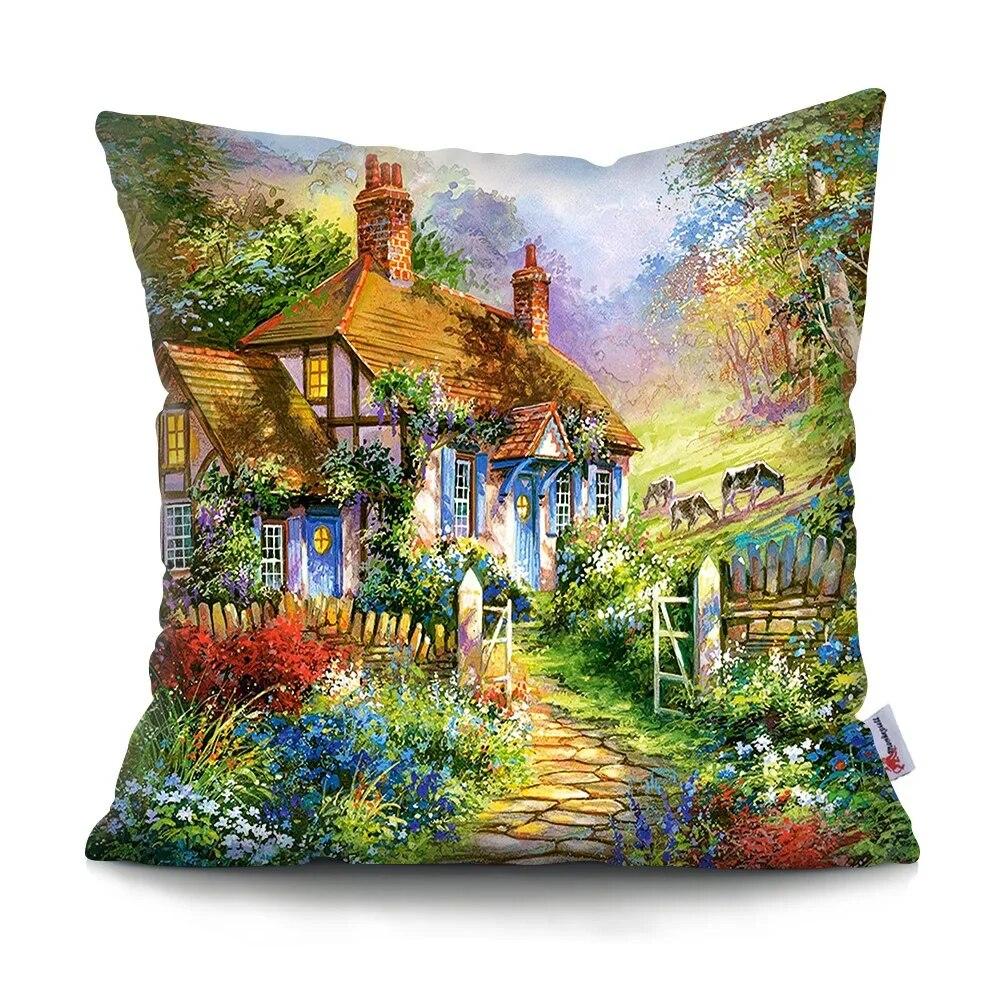 Neverland Ranch Rustic Landscape Pillowcase Polyester Print Sofa Chair Bed Cushion Cover Room Home Decor Embrace Pillowcase